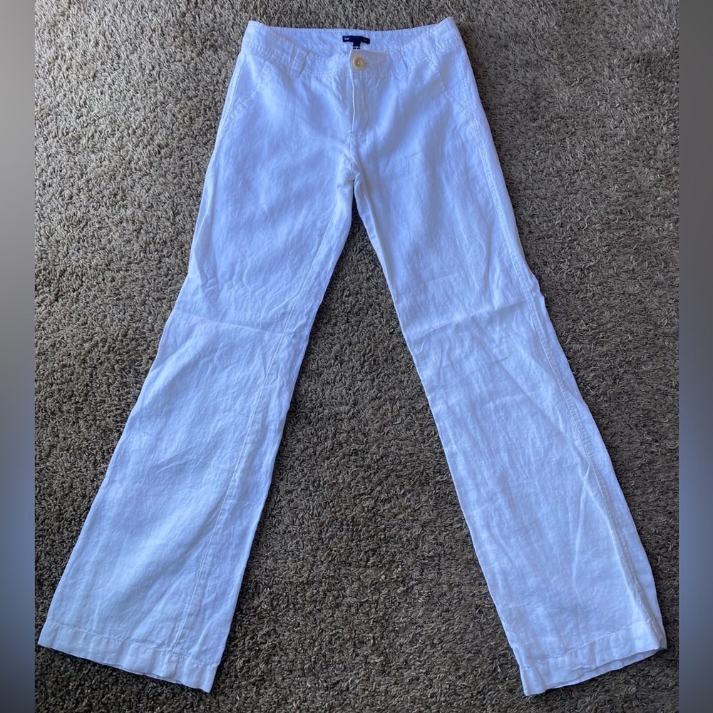 Gap Cute White Lightweight Straightleg Womens Pants